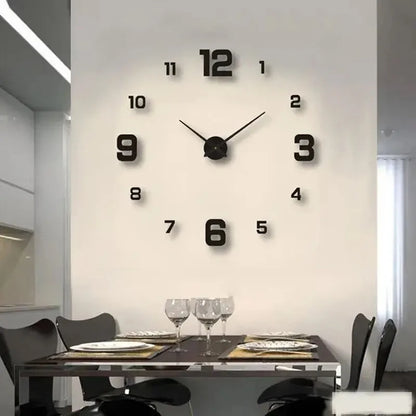 Frameless DIY Silent Wall Clock for Living Room or Office