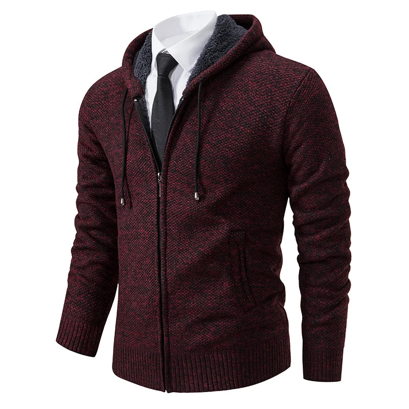 Men's Fleece Lined Stand Collar Zipper Jacket