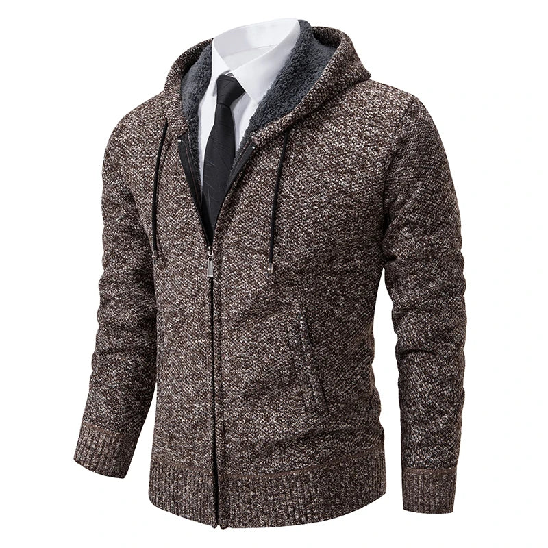 Men's Fleece Lined Stand Collar Zipper Jacket