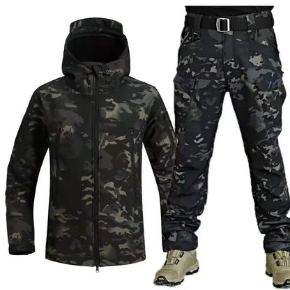 Outdoor Camo Plush Thickened Racing Coat for Autumn/Winter