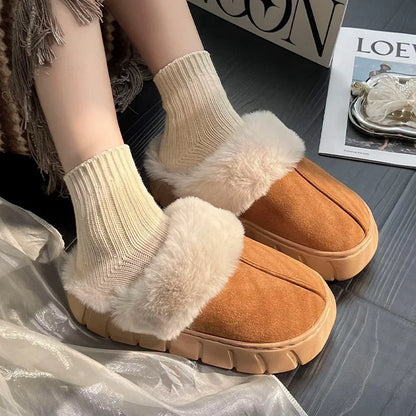 Fluffy Slippers with Thick Sole