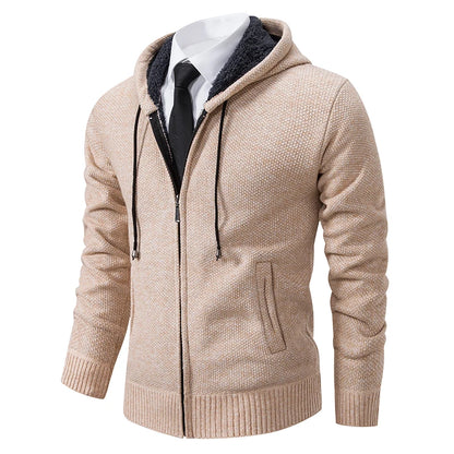 Men's Fleece Lined Stand Collar Zipper Jacket