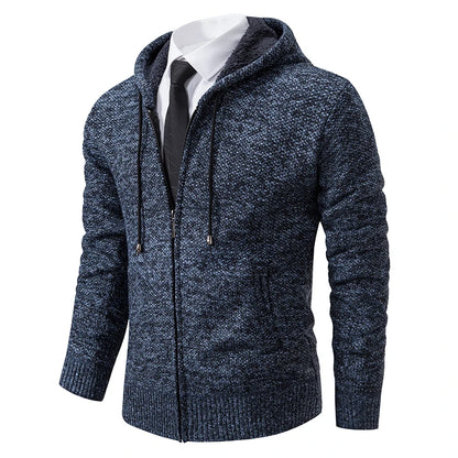 Men's Fleece Lined Stand Collar Zipper Jacket