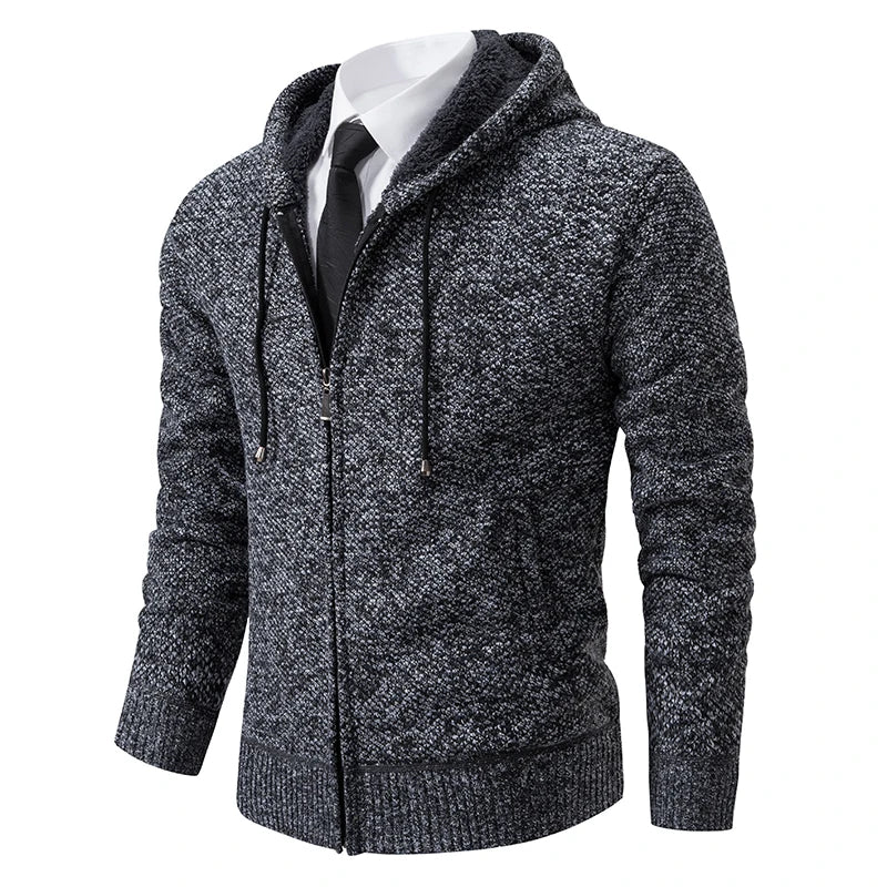 Men's Fleece Lined Stand Collar Zipper Jacket