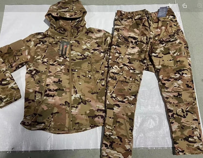 Outdoor Camo Plush Thickened Racing Coat for Autumn/Winter