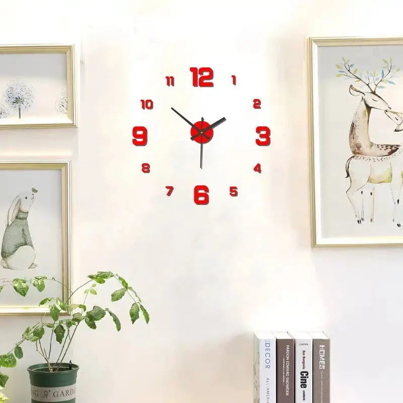 Frameless DIY Silent Wall Clock for Living Room or Office