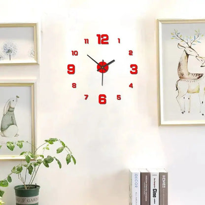 Frameless DIY Silent Wall Clock for Living Room or Office