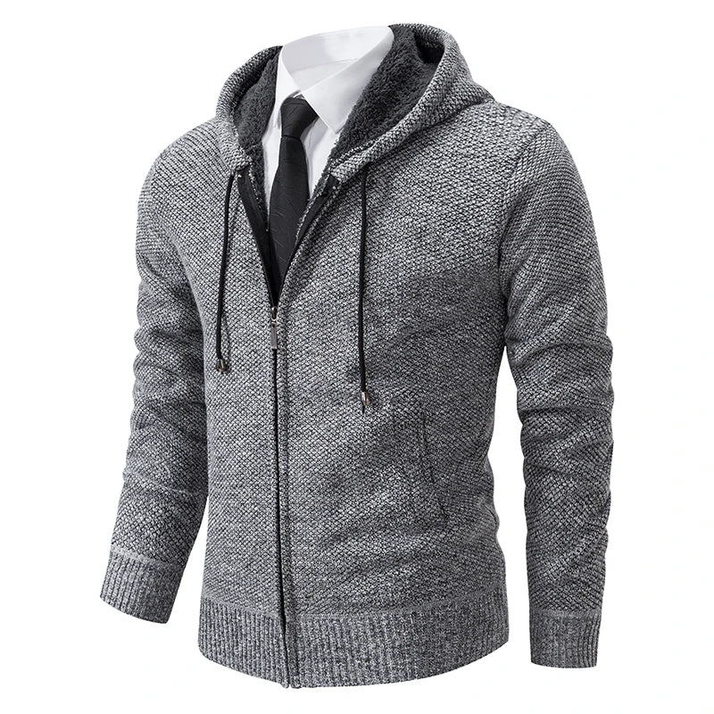 Men's Fleece Lined Stand Collar Zipper Jacket