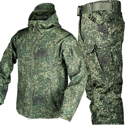 Outdoor Camo Plush Thickened Racing Coat for Autumn/Winter