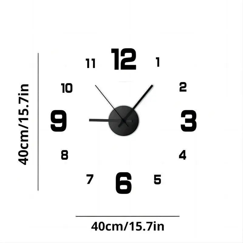 Frameless DIY Silent Wall Clock for Living Room or Office