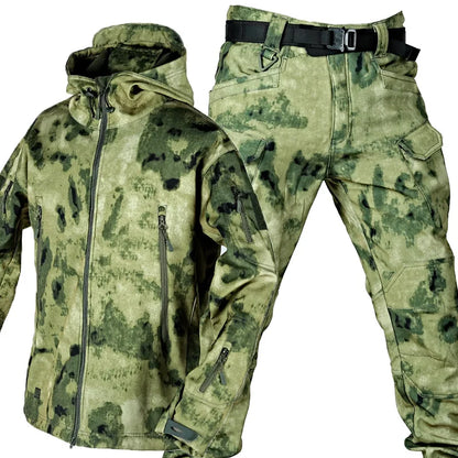 Outdoor Camo Plush Thickened Racing Coat for Autumn/Winter